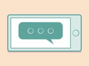 Mobile phone with speech bubble