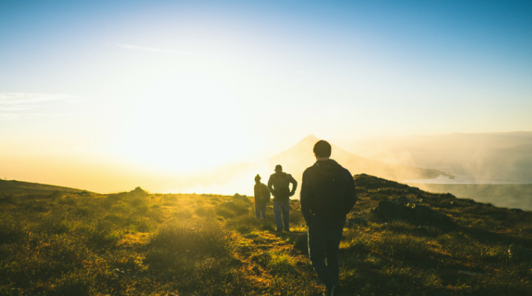 walking into sunshine