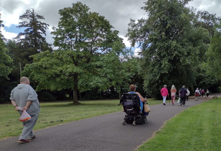 People taking part in a Glasgow Life health walk