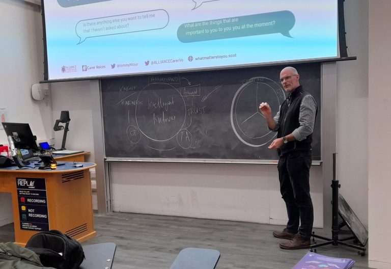 Shaun Maher delivering a presentation on Intelligent Kindness