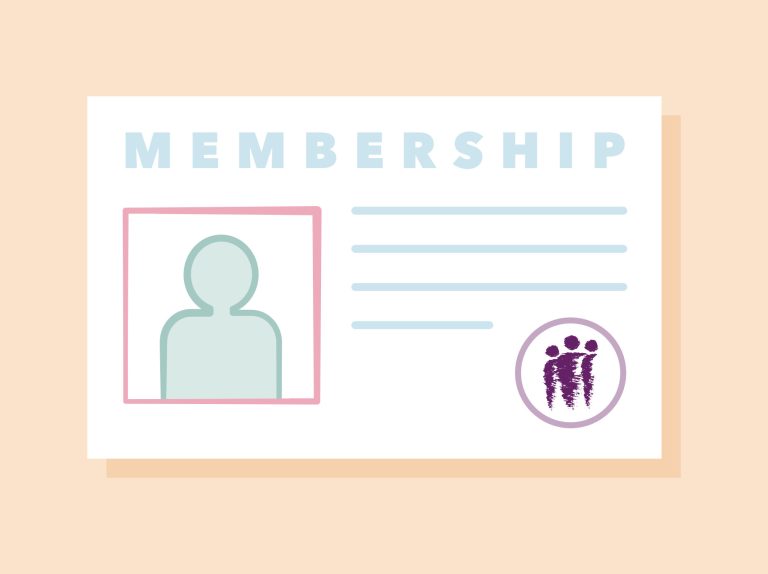 Membership member card with an image of a cartoon member and the ALLIANCE logo.